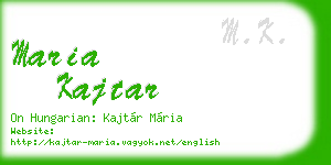 maria kajtar business card